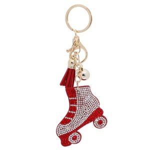 Rhinestone Roller Skate Keychain Bag Charm